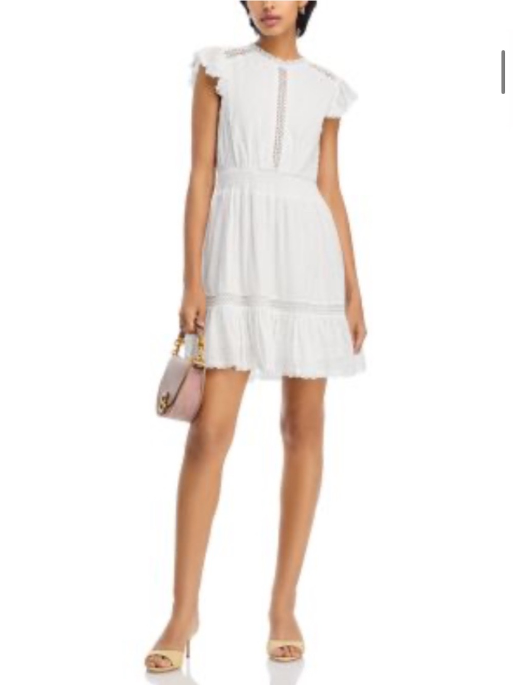 NWT AQUA
Lace Inset Flutter Mini Dress